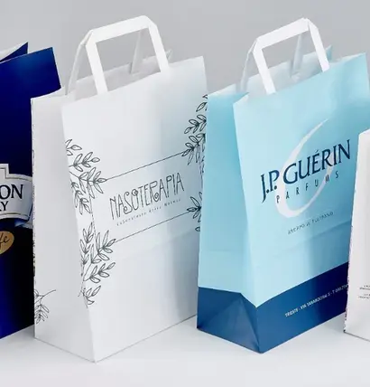 Printed Flat Handle Paper Bags